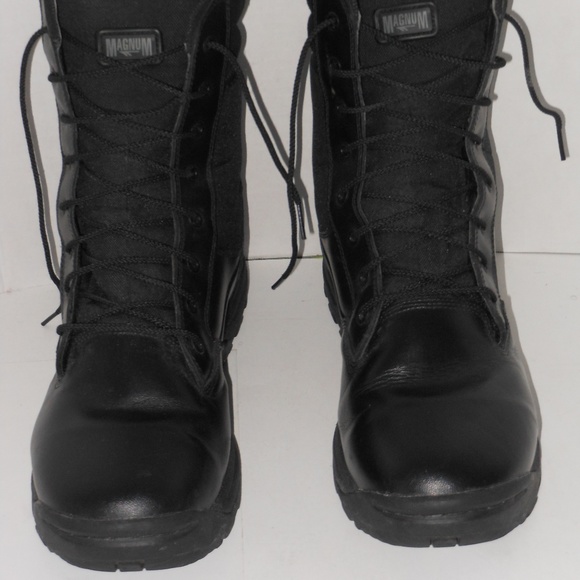 MAGMUM TECHNOLOGY BLACK LEATHER ANKLE BOOT SIZE 12 - Picture 5 of 10